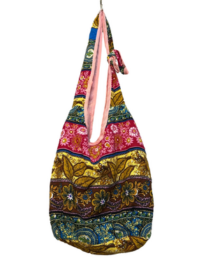 🦋2 For $50🦋Boho Floral Patchwork Sling Bag in Pink, Yellow & Blue